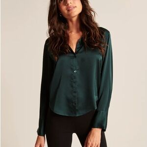 Elegant Green Satin Blouse